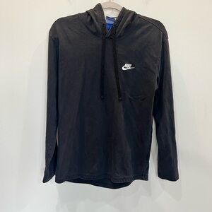 Vintage 90's Nike Long Sleeve T-shirt Hoodie Sz‎ Medium Black 100% Cotton Unisex